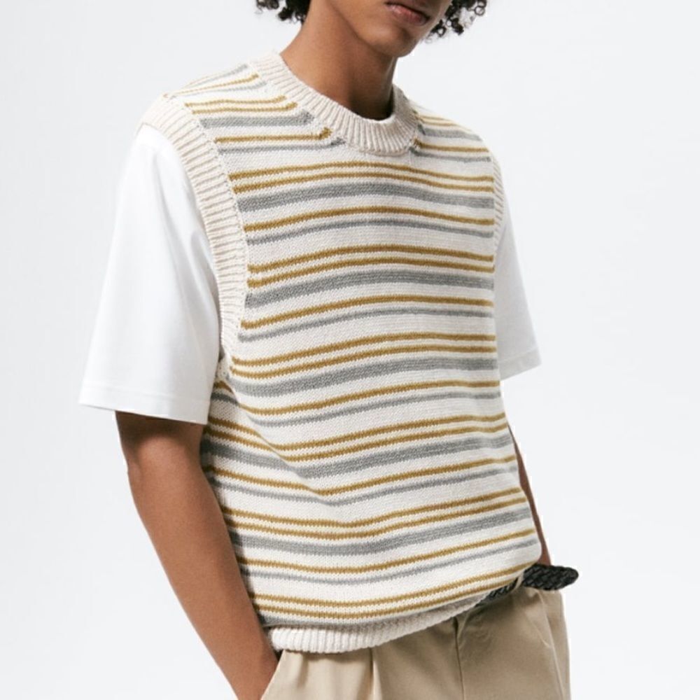 NWT Zara Striped Men’s Knit Vest